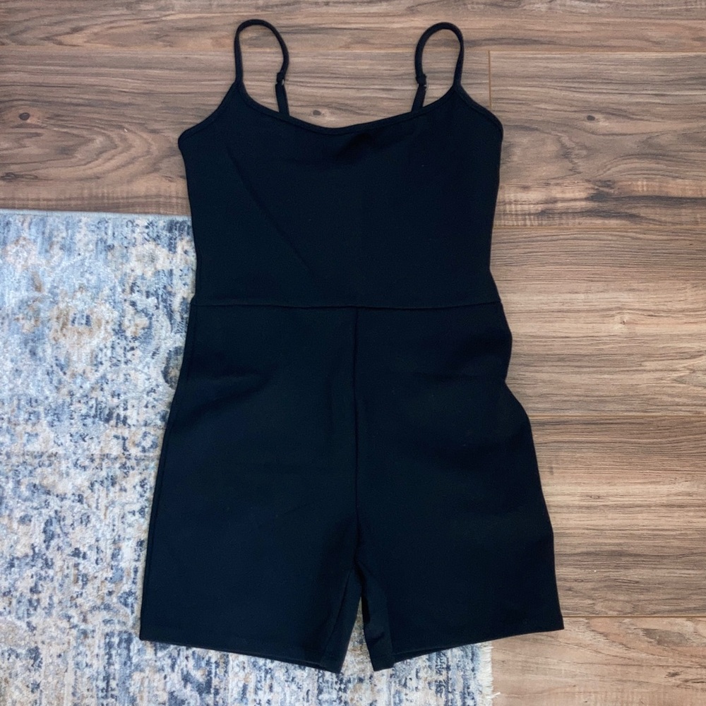 #42. Abercrombie & Fitch - Classic Black Spaghetti Strap Jumpsuit with Shorts
